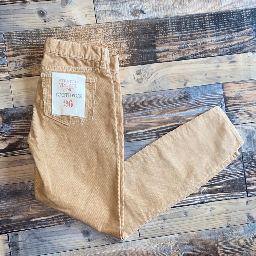 NWT J. Crew Women's Corduroy Stretch Vintage Skinny Jeans in Tan